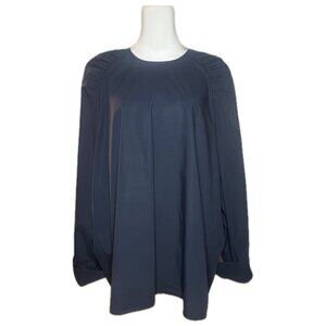 Thakoon Long Sleeve Navy Blouse